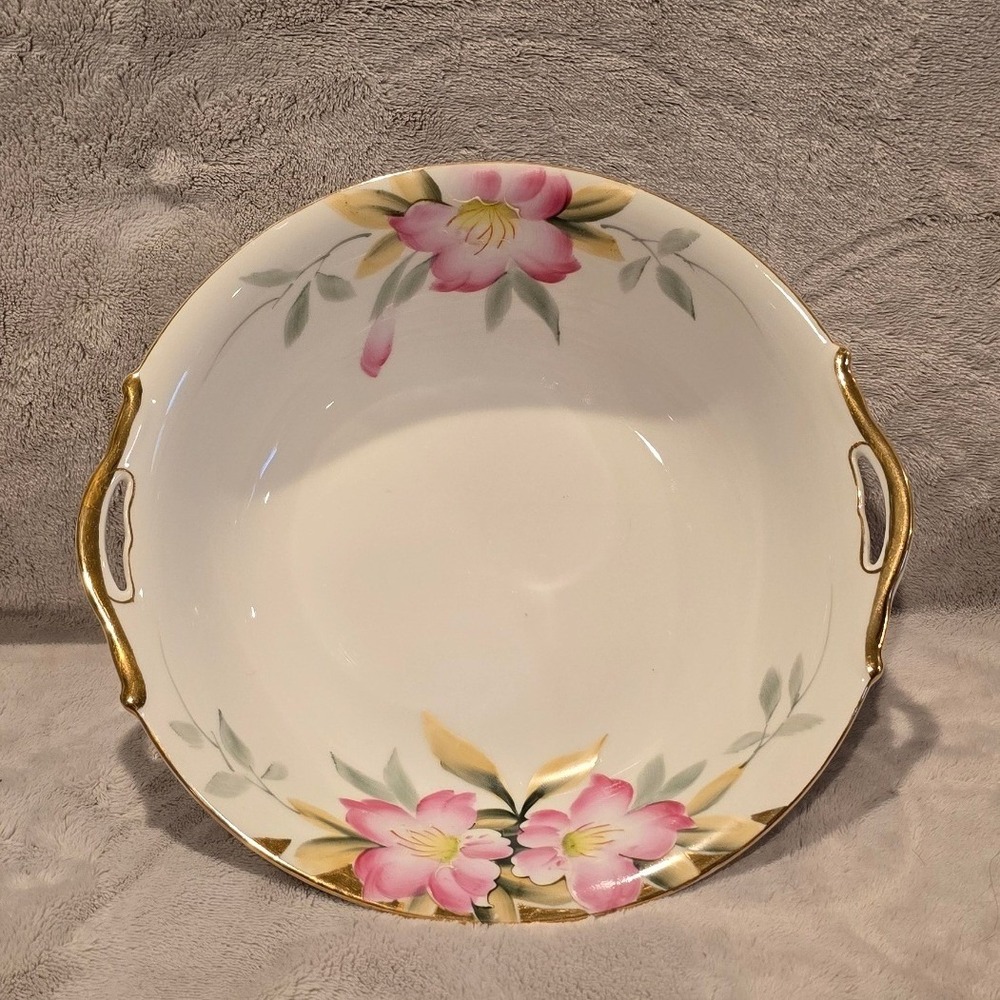 Vintage Noritake AZALEA 10" Serving Bowl Hand Painted Pink Flower‎ Japan 19322